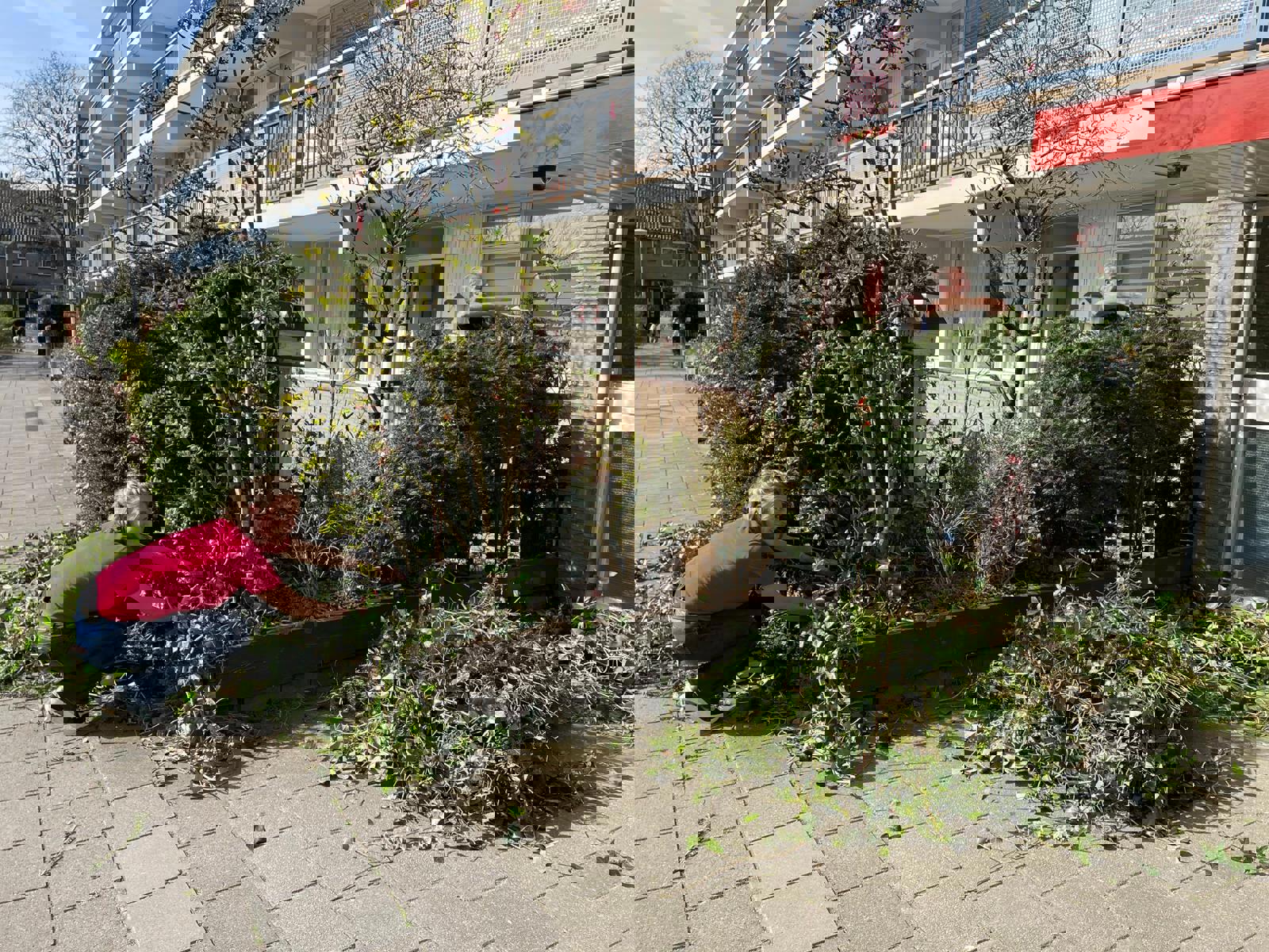 Schoonmaakactie met bewonerscommissie en medewerkers van WBV